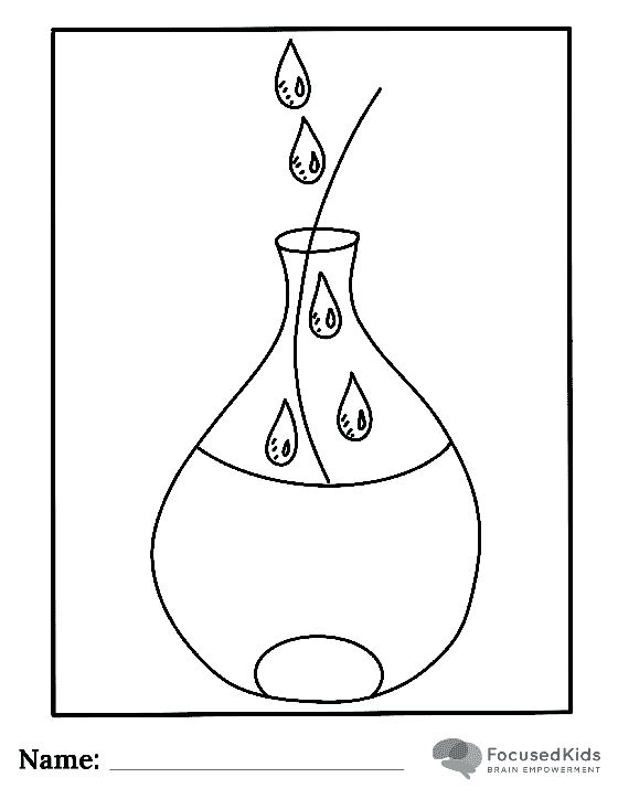 FocusedKids Coloring Page Download: Water Drops